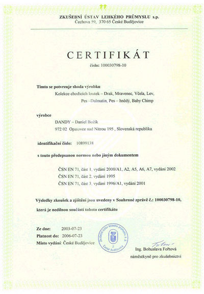 certifikát